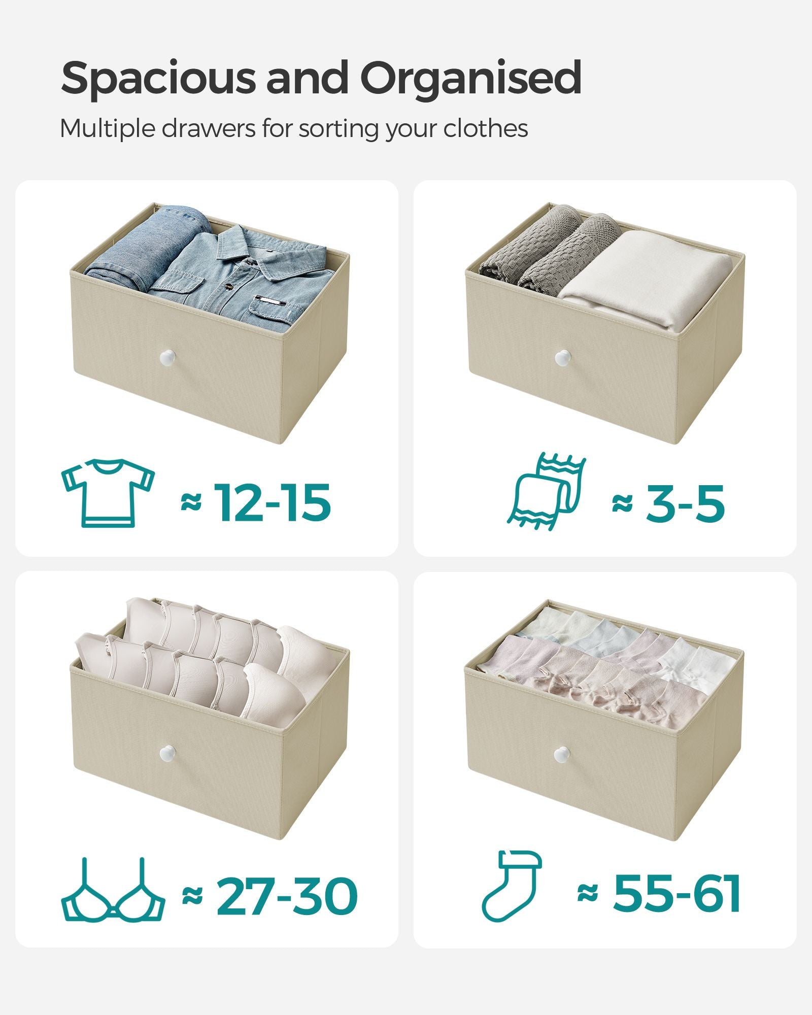 Chest of Drawers - Metal - Light Grey and White - Slim Design with 4 Drawers