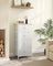 Chest of Drawers - Fabric - Light Grey and White - Tall and Slim Design with 4 Drawers