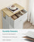 Chest of Drawers - Fabric - Light Grey and White - Tall and Slim Design with 4 Drawers