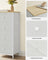 Chest of Drawers - Fabric - Light Grey and White - Tall and Slim Design with 4 Drawers