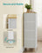 Chest of Drawers - Fabric - Light Grey and White - Tall and Slim Design with 4 Drawers