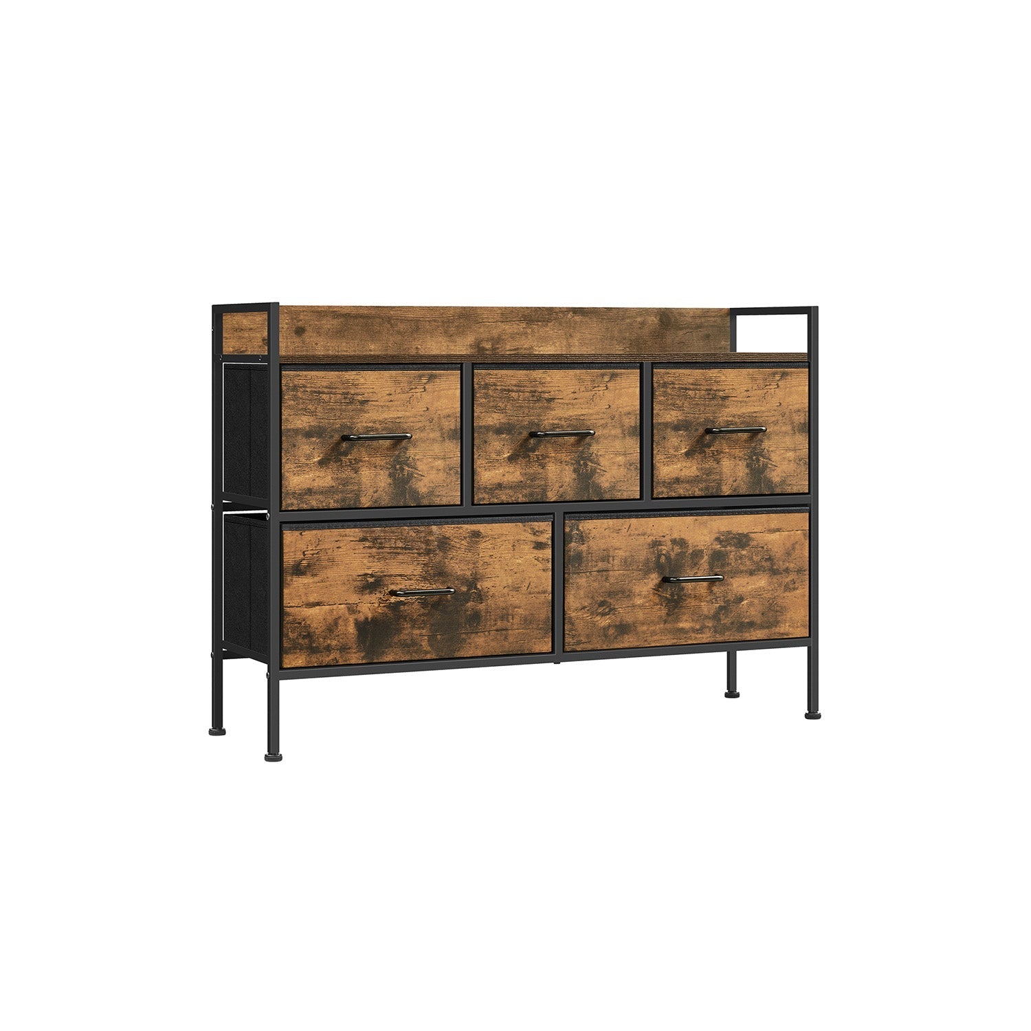 Chest of Drawers - 7 Spacious Drawers - Fabric - Rustic Brown