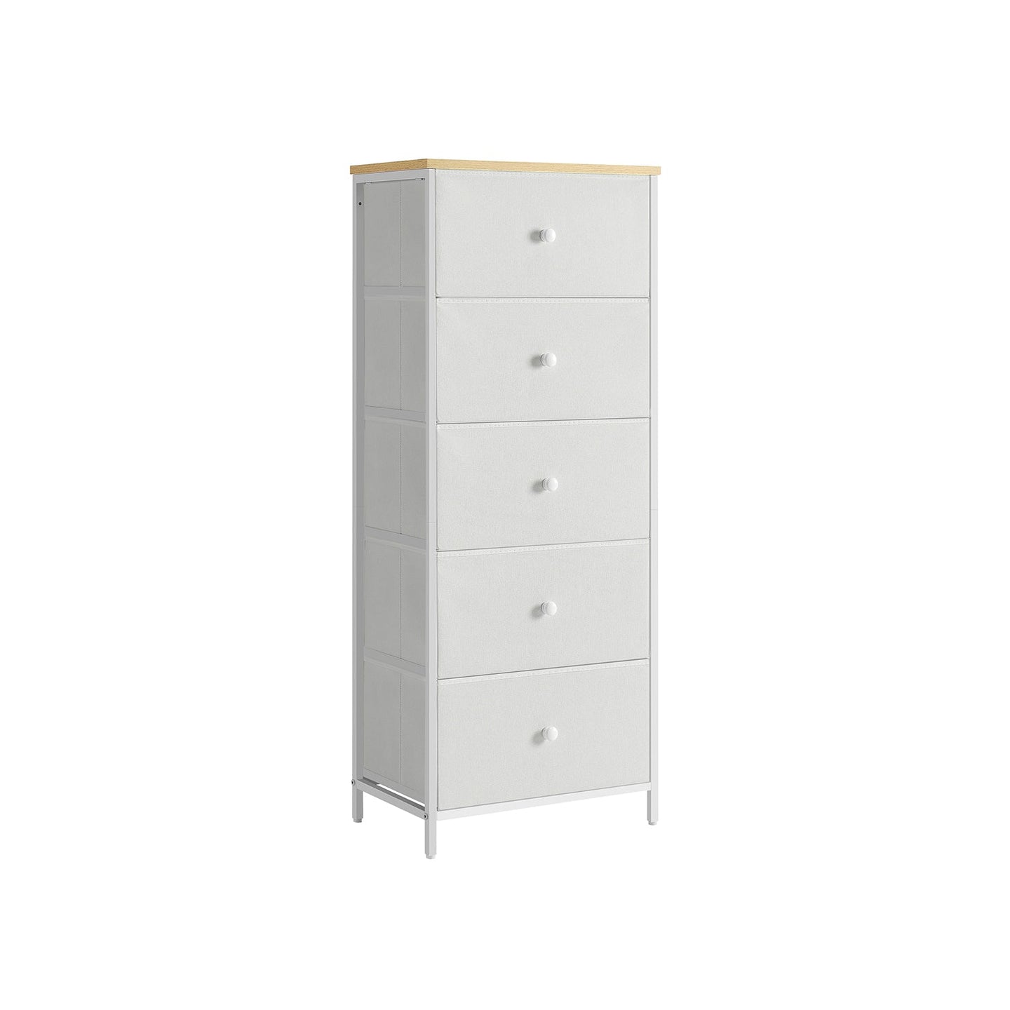 Chest of Drawers - 4-Drawer Slim Design - Fabric - Camel Yellow