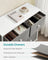 Chest of Drawers - Fabric - Light Grey and White - 6 Drawer Storage Organizer with Wooden Front and Top