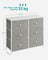 Chest of Drawers - Fabric - Light Grey and White - 6 Drawer Storage Organizer with Wooden Front and Top