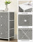 Chest of Drawers - Fabric - Light Grey and White - 6 Drawer Storage Organizer with Wooden Front and Top