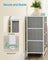 Chest of Drawers - Fabric - Light Grey and White - 6 Drawer Storage Organizer with Wooden Front and Top