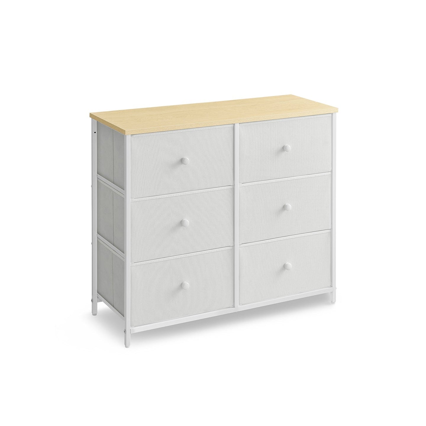 Chest of Drawers - Fabric - Rustic Brown and Black - 6 Drawer Storage Organizer