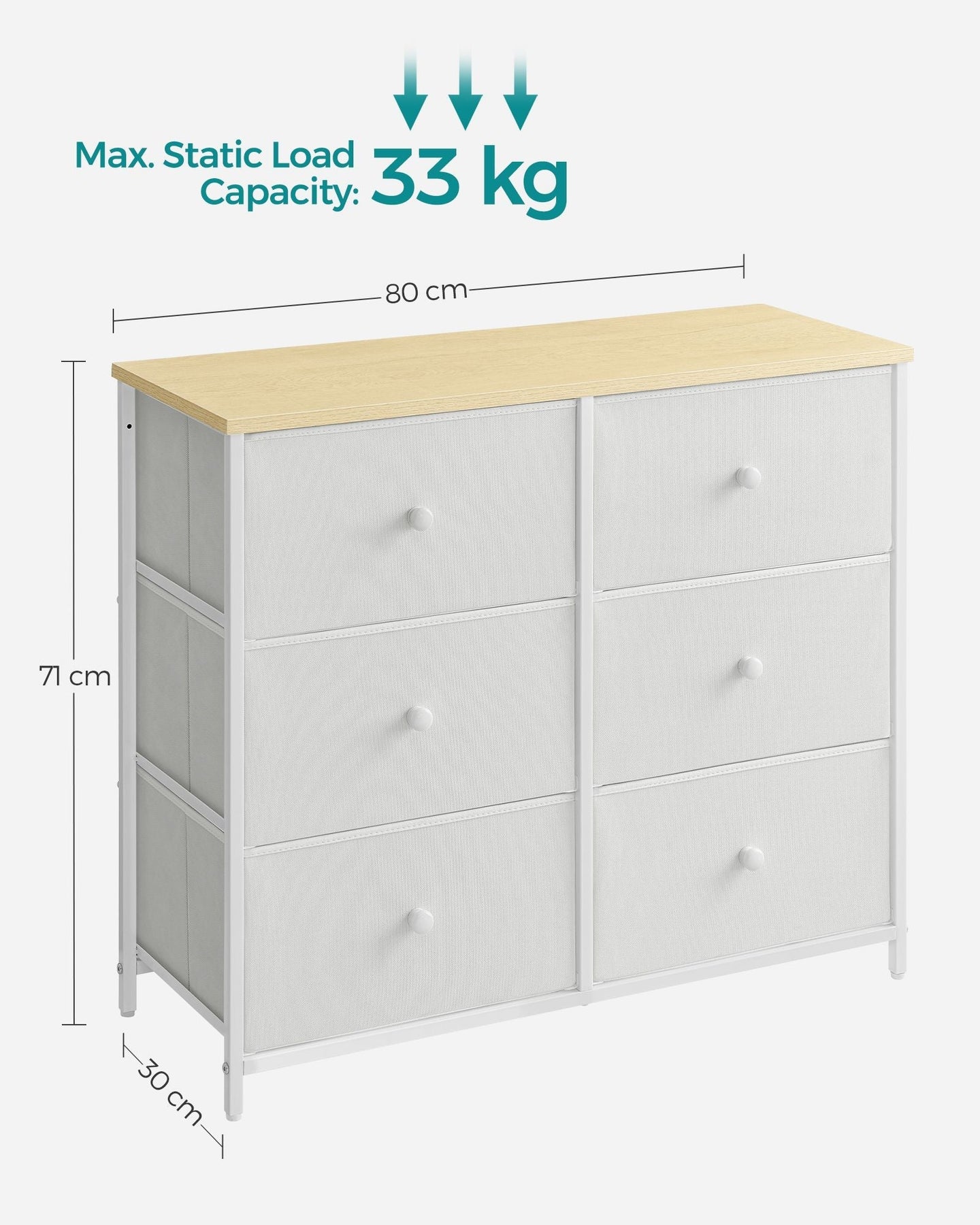 Chest of Drawers - Fabric - Rustic Brown and Black - 6 Drawer Storage Organizer