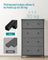 Fabric Storage Unit - Fabric - Grey and Black - 5 Drawers