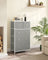 Fabric Chest of Drawers - Fabric - Rustic Brown and Black - 5 Drawers with Adjustable Feet