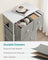 Fabric Chest of Drawers - Fabric - Rustic Brown and Black - 5 Drawers with Adjustable Feet
