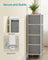 Fabric Chest of Drawers - Fabric - Rustic Brown and Black - 5 Drawers with Adjustable Feet