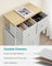 Fabric Chest of Drawers - Fabric - White and Oak - 5-Drawer Storage Organiser for Living Room