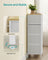 Fabric Chest of Drawers - Fabric - White and Oak - 5-Drawer Storage Organiser for Living Room