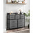 Chest of Drawers - Fabric - Grey and Black - 7 Drawers with Rustic Wood Grain Finish
