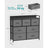 Chest of Drawers - Fabric - Grey and Black - 7 Drawers with Rustic Wood Grain Finish