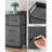 Chest of Drawers - Fabric - Grey and Black - 7 Drawers with Rustic Wood Grain Finish