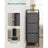 Chest of Drawers - Fabric - Grey and Black - 7 Drawers with Rustic Wood Grain Finish
