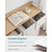 Chest of Drawers - Fabric - Grey and Black - 7 Drawers with Rustic Wood Grain Finish