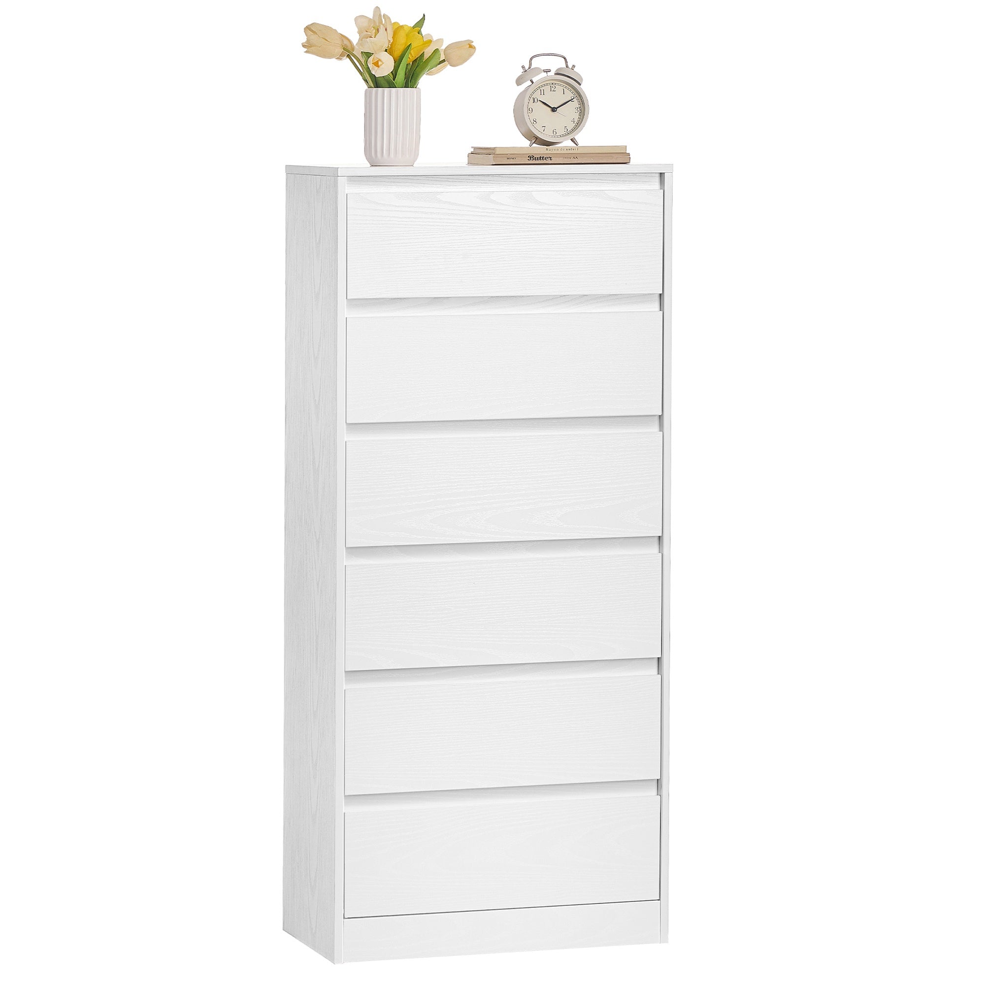Chest of Drawers - Steel with Anti-Tip Kit - Snow White - 40 x 60 x 97.4 cm