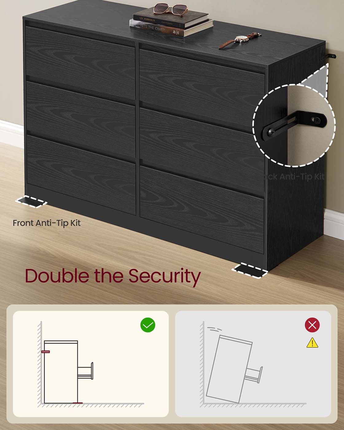 Chest of Drawers - Wood - Snow White - Six Drawer Storage Organizer