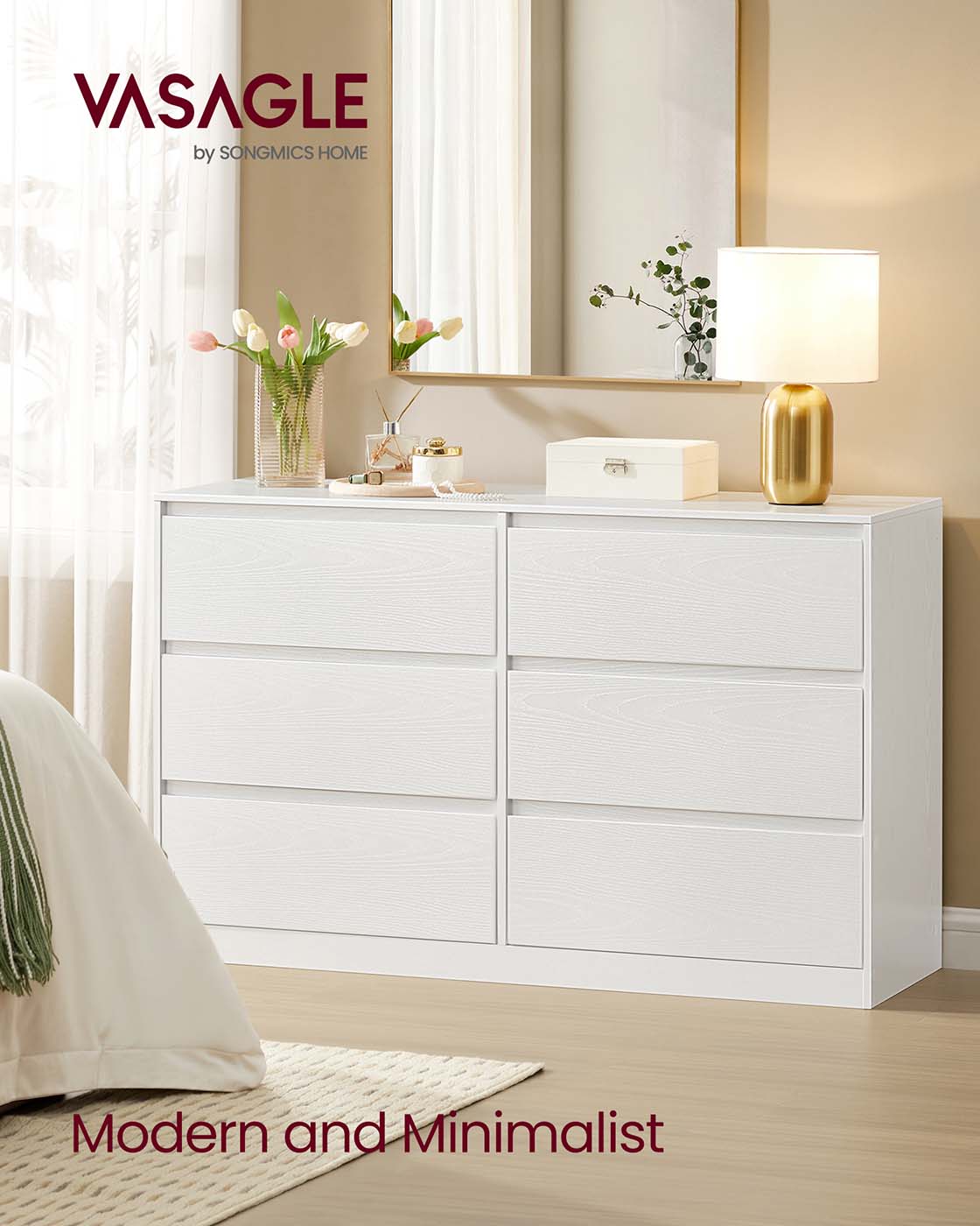 Chest of Drawers - Wood - Snow White - Six Drawer Storage Organizer