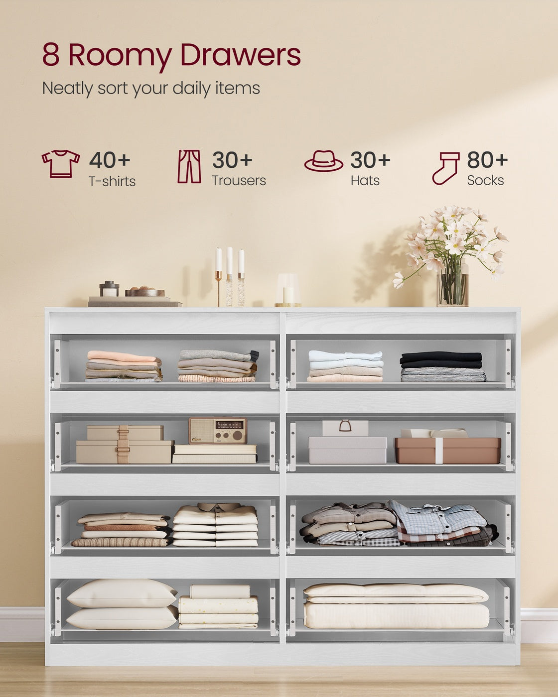 Storage Organiser Unit - Engineered Wood - Snow White