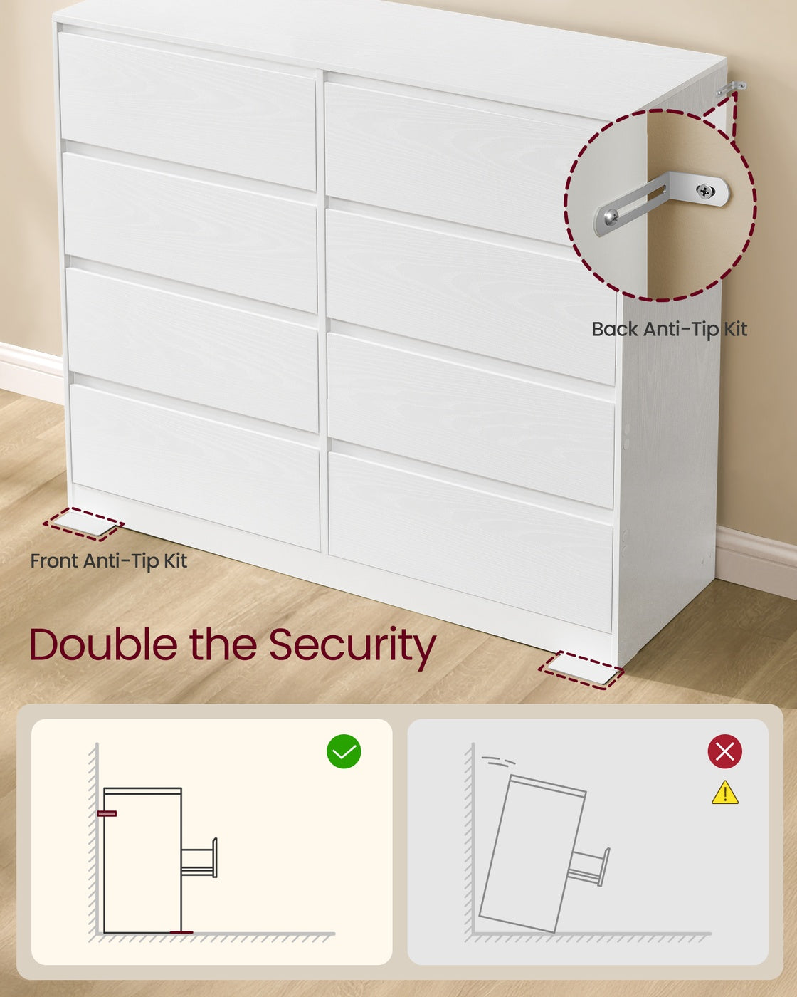 Storage Organiser Unit - Engineered Wood - Snow White