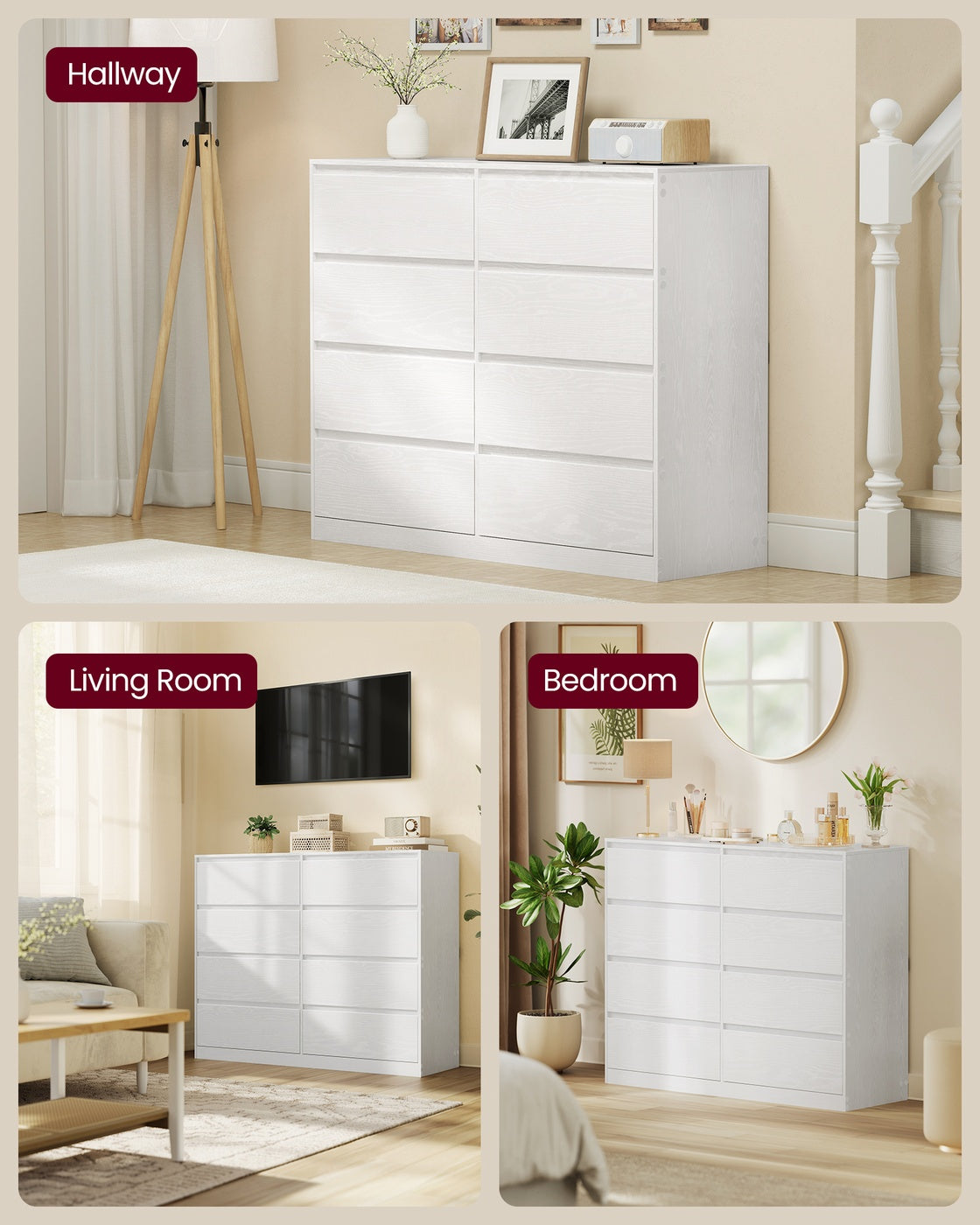 Storage Organiser Unit - Engineered Wood - Snow White