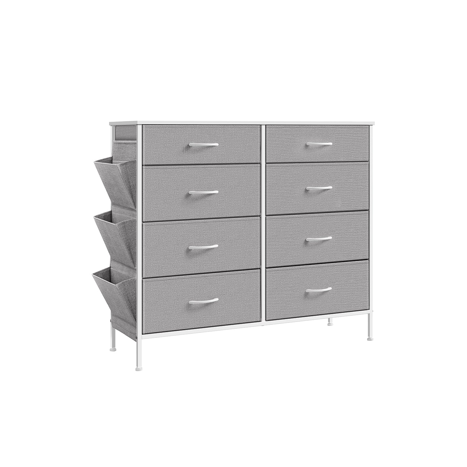 8-Drawer Dresser - Fabric - Cloud White - Includes Side Pockets and Drawer Dividers