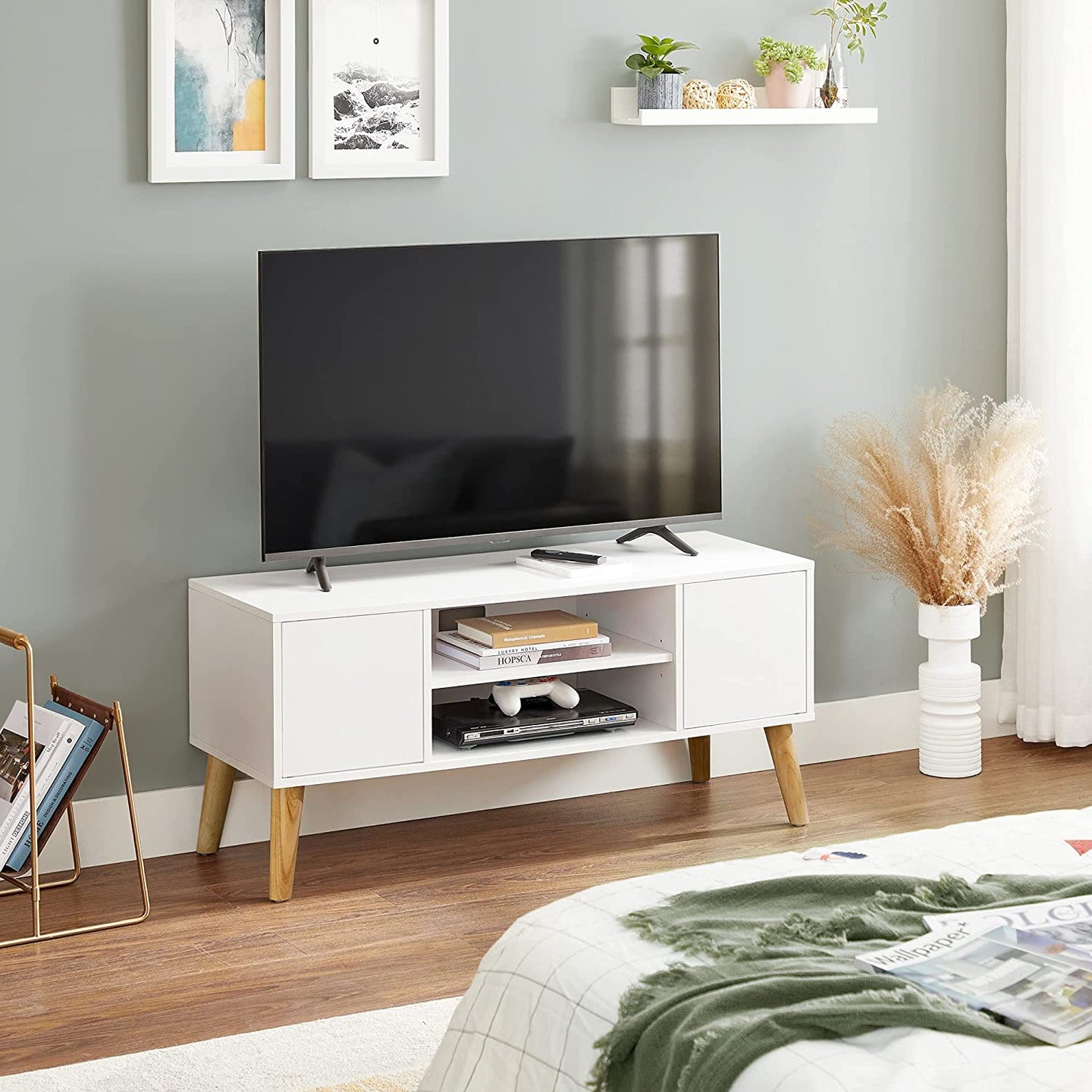 TV Stand - Wood - White and Natural