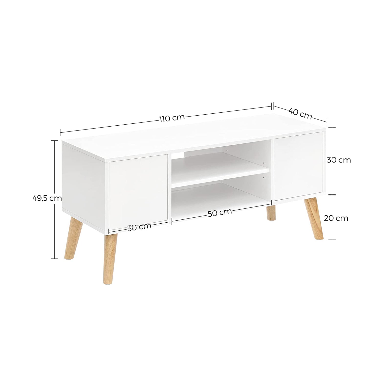 TV Stand - Wood - White and Natural