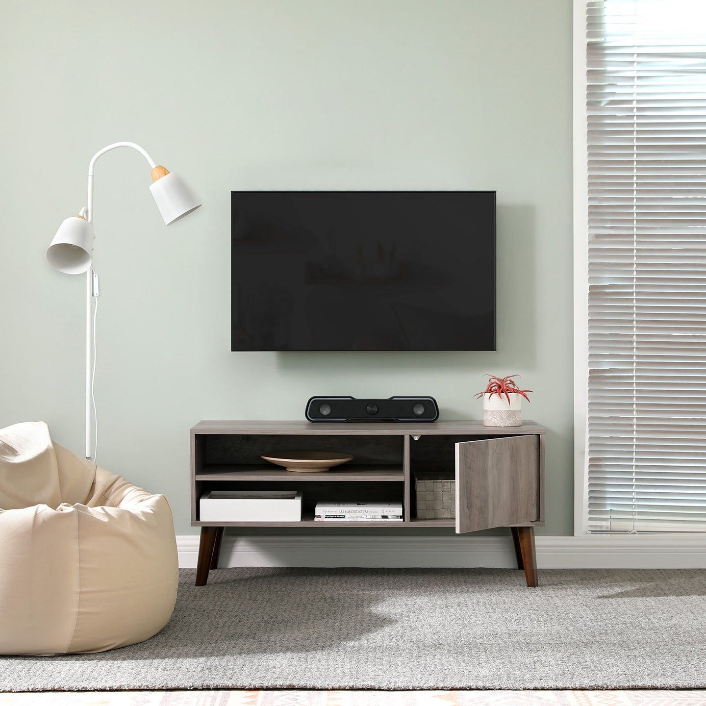 TV Stand - Wood - Gray