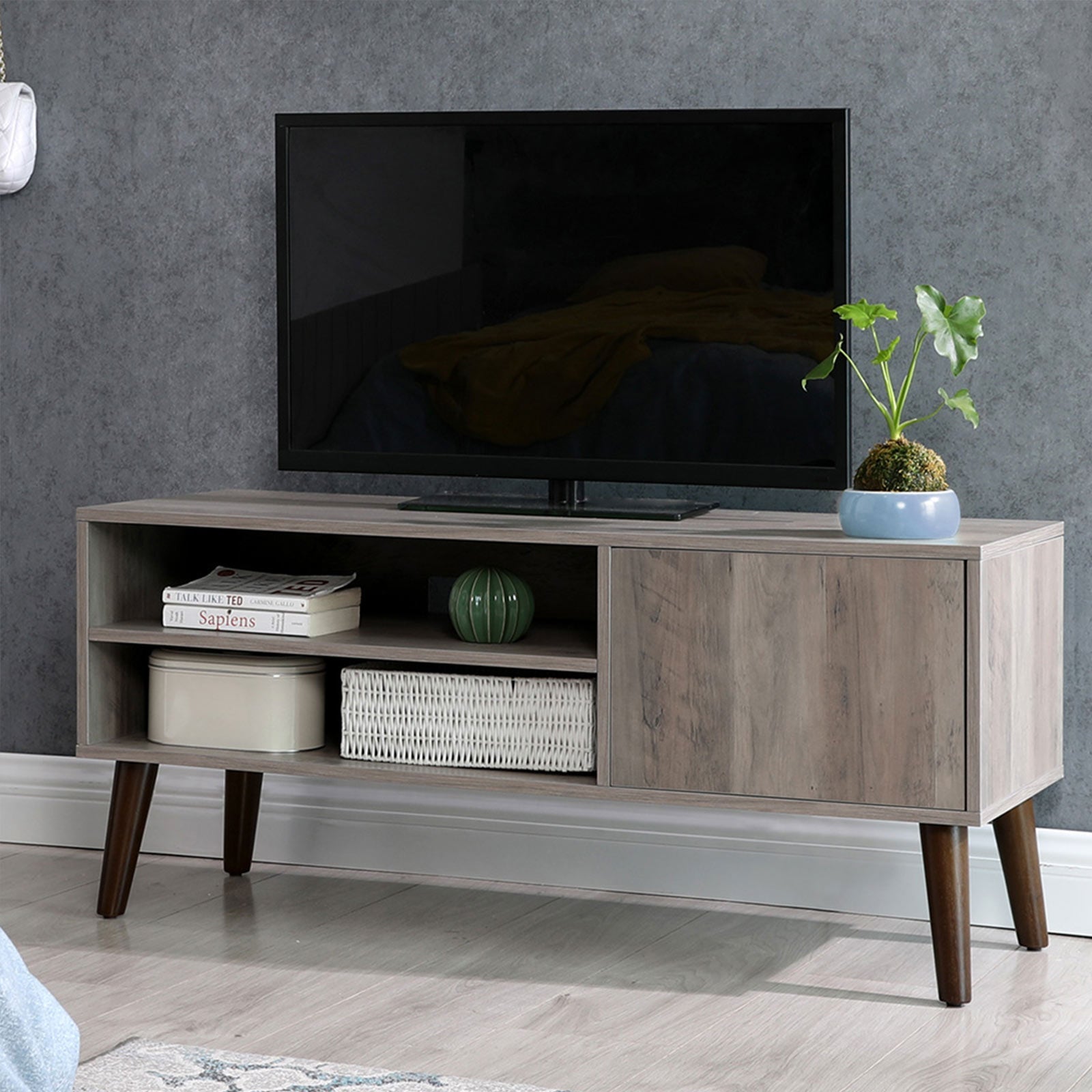 TV Stand - Wood - Gray