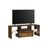 TV Stand - Wood - Rustic Brown - Features Drawer and Glass Storage Shelves for TVs up to 55 Inches