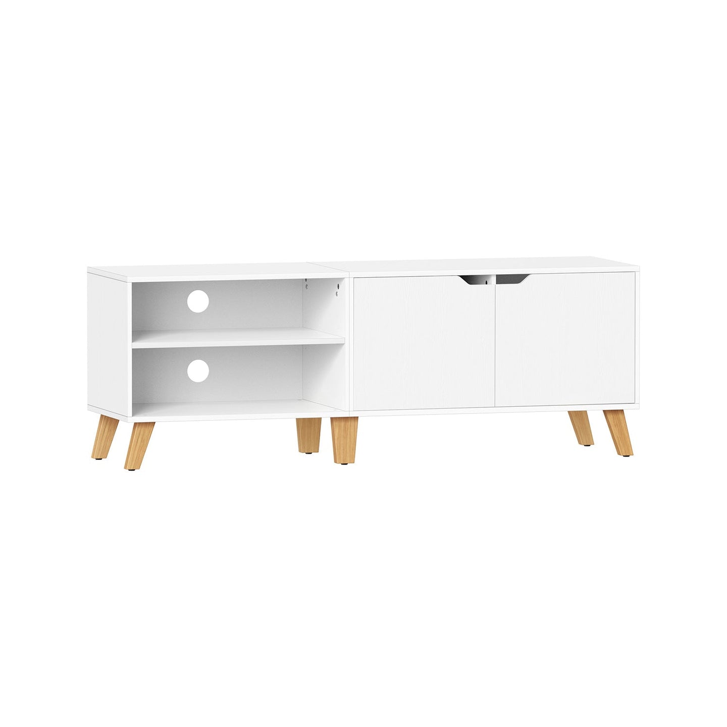 TV Cabinet - Engineered Wood - Rustic Brown - Suitable for TVs up to 60 Inches with Adjustable Shelves