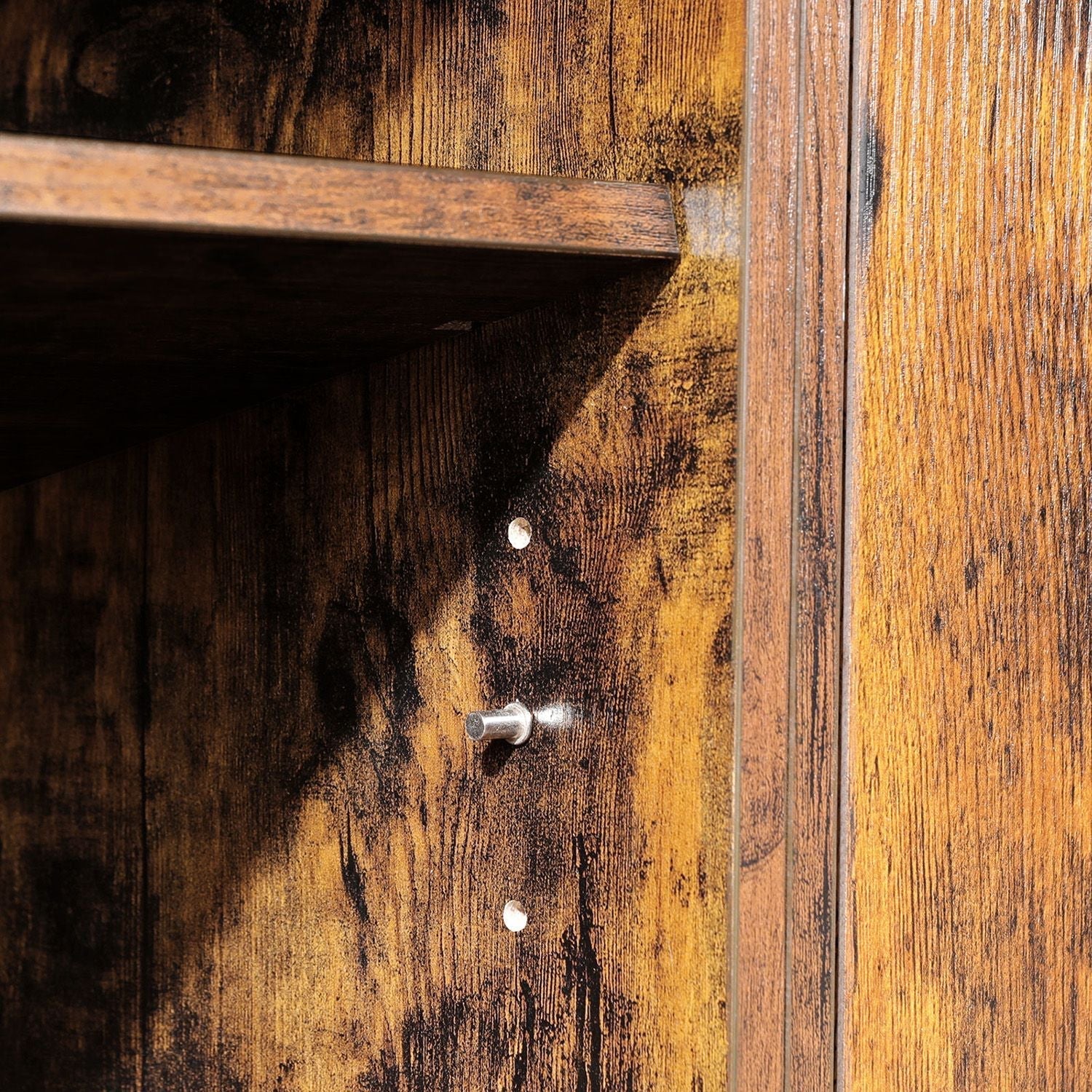 TV Cabinet - Engineered Wood - Rustic Brown - Suitable for TVs up to 60 Inches with Adjustable Shelves