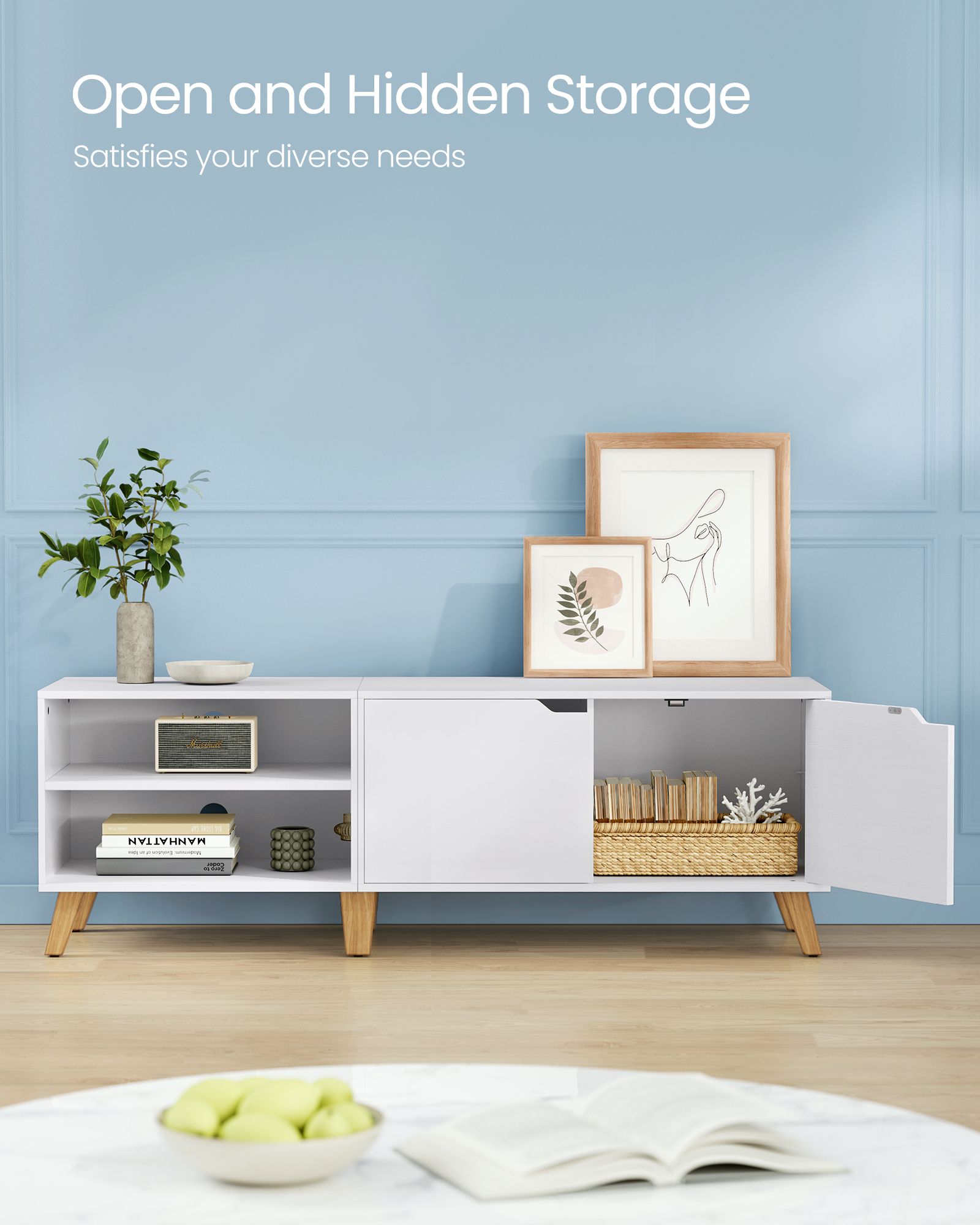 TV Cabinet - Engineered Wood - Rustic Brown - Adjustable Shelves