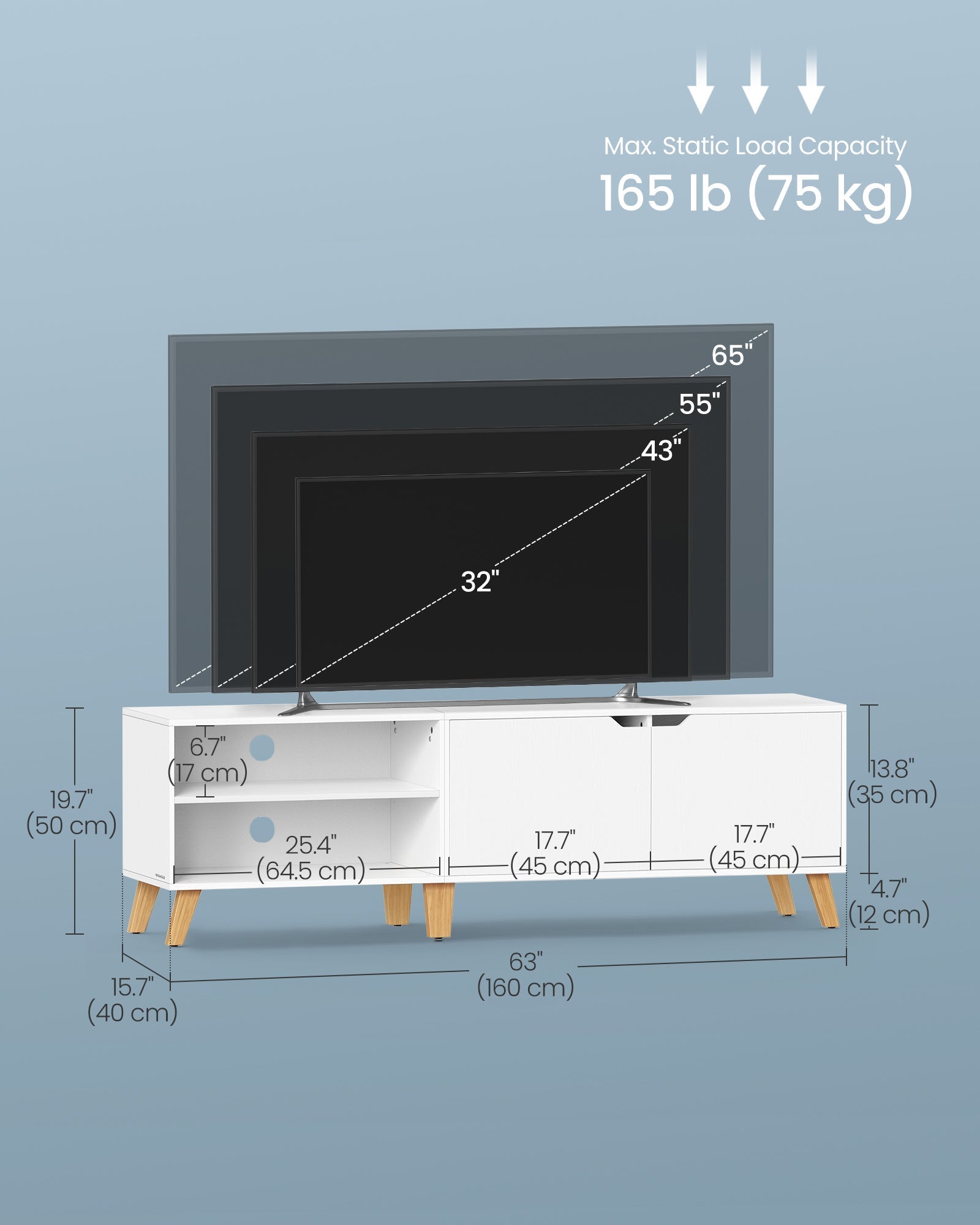 TV Cabinet - Engineered Wood - Rustic Brown - Adjustable Shelves