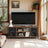 TV Stand - Engineered Wood - Rustic Brown - Open Shelves Design for Living Room