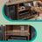 TV Stand - Engineered Wood - Rustic Brown - Open Shelves Design for Living Room