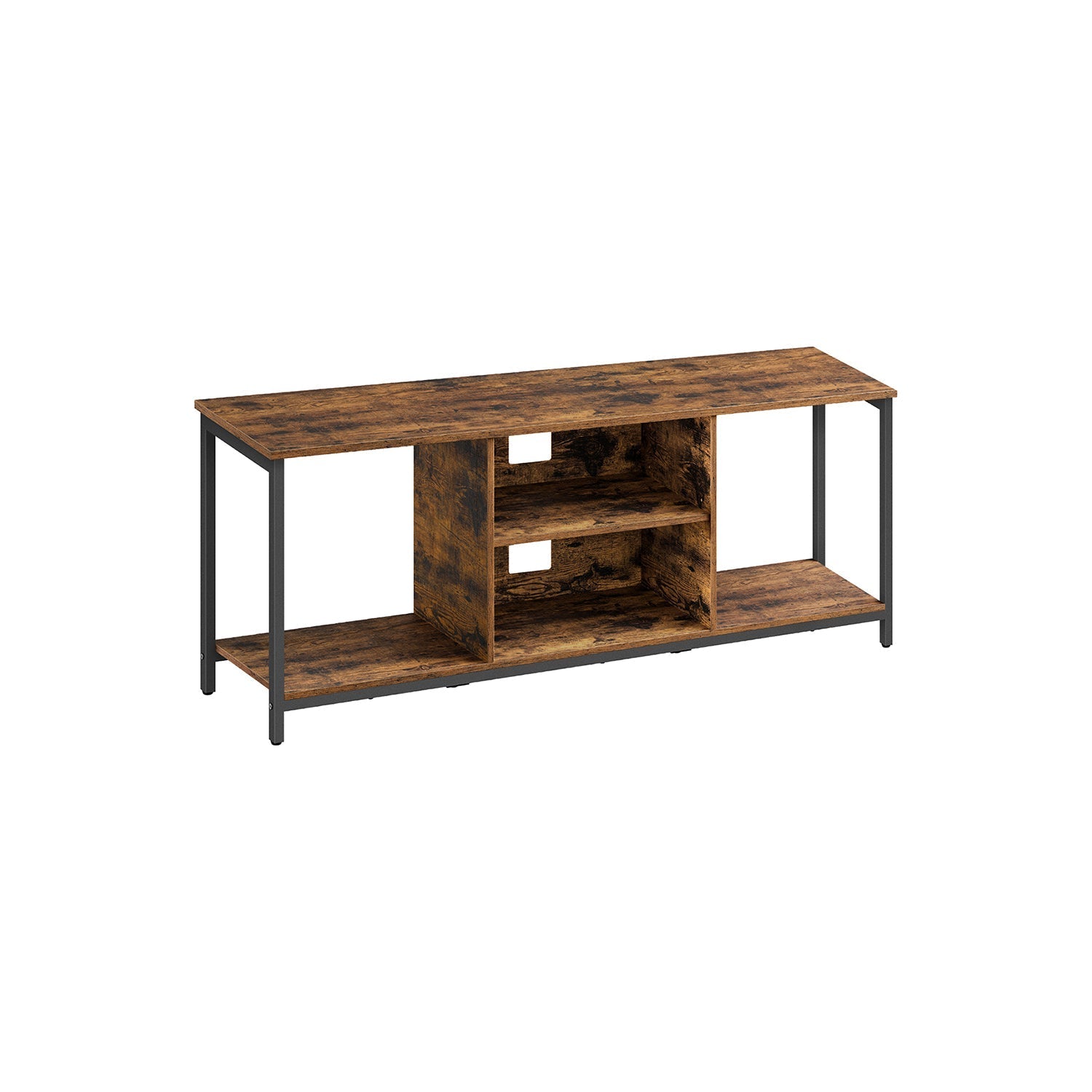 TV Stand - Engineered Wood - Rustic Brown - Open Shelves for TVs up to 65 Inches