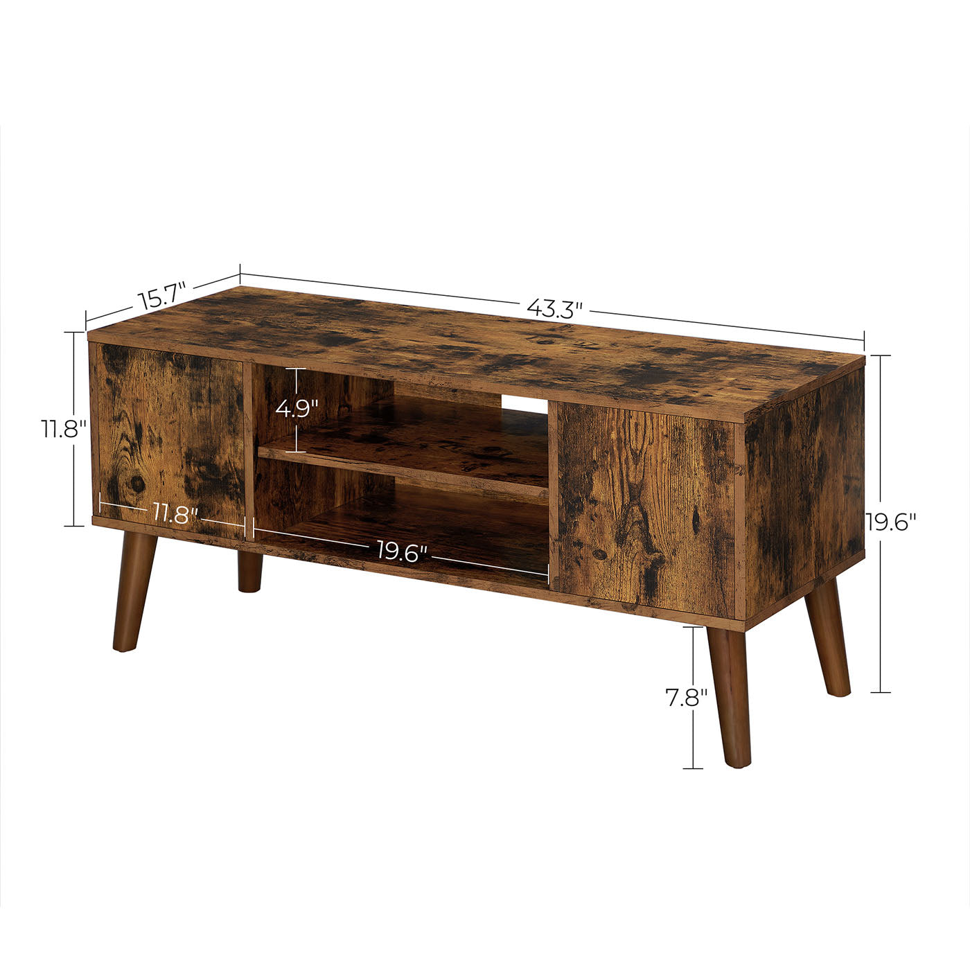 Retro TV Stand - Wood - Dark Brown