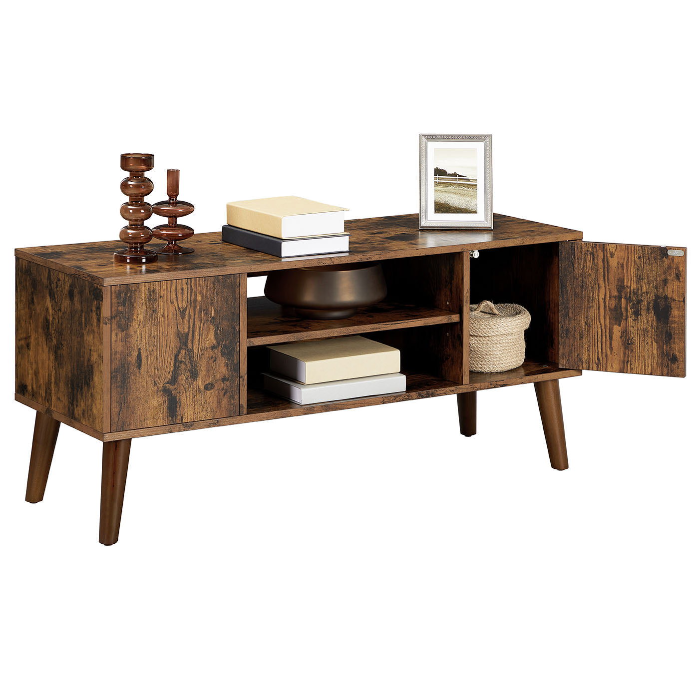 Retro TV Stand - Wood - Dark Brown