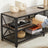 TV Stand Unit - Steel - Rustic Brown and Black - 3-Tier Design for 60-Inch TVs