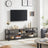TV Stand - Steel Frame - Rustic Brown and Black - For TVs up to 70 Inches with Shelves