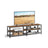 TV Stand - Steel Frame - Rustic Brown and Black - Suitable for TVs up to 75 Inches with Shelves