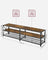 TV Stand - Steel Frame - Rustic Brown and Black - Suitable for TVs up to 75 Inches with Shelves