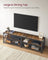 TV Stand - Steel Frame - Rustic Brown and Black - Suitable for TVs up to 75 Inches with Shelves